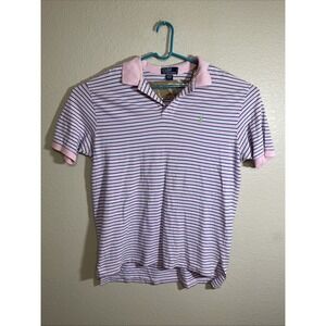 Vintage Polo Ralph Lauren‎ Shirt Mens XL Pink Blue White Striped Green Pony